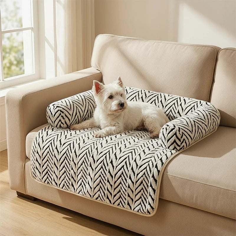 Cuccia Sofa Bed per Animali con Bordi Alzati, Antiscivolo, Plush Morbido