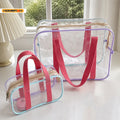 Borsa Tote Trasparente in PVC Grande Capacità, Impermeabile per Mare e Spiaggia