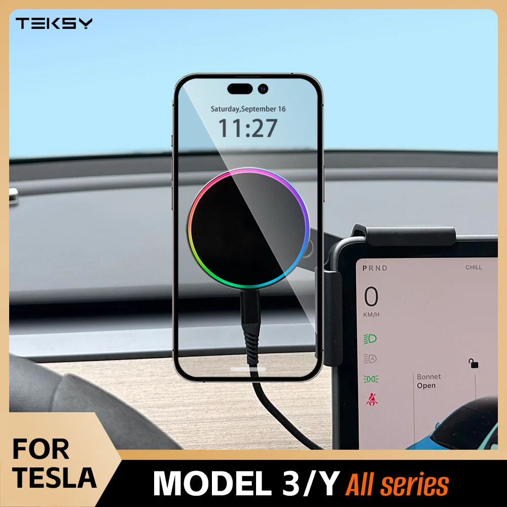 Supporto magnetico per telefono con ricarica wireless 25W Qi2.2 per Tesla