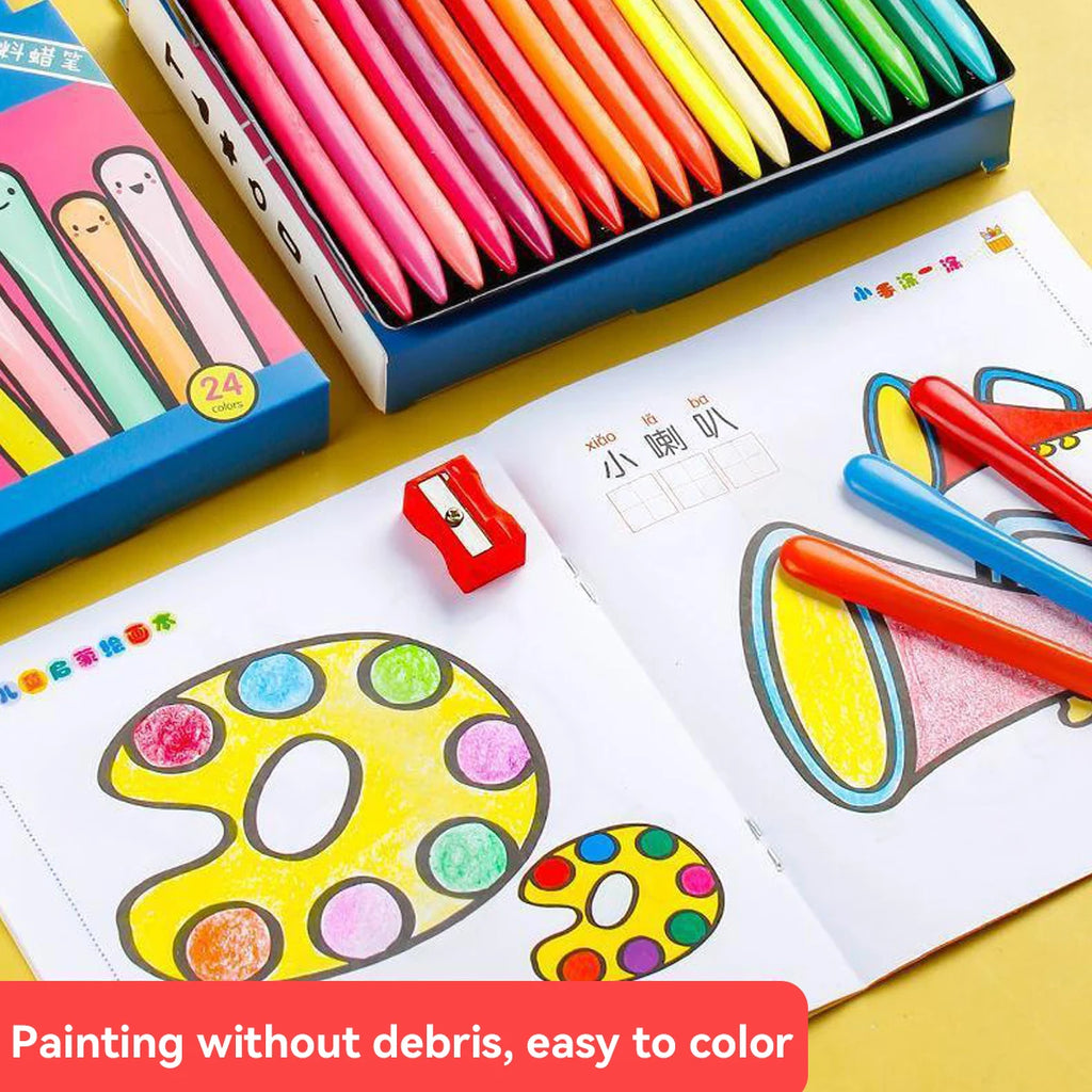 Set di 36 matite colorate triangolari cancellabili per bambini, mani pulite