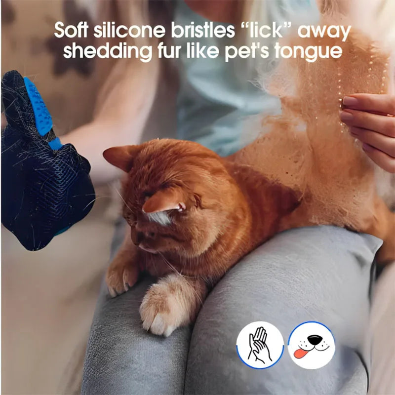 Guanto Spazzola in Silicone per cani e gatti – Massaggio e rimozione peli