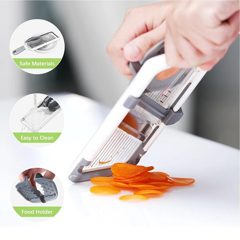 Mandolina regolabile in acciaio inox per verdure, frutta e formaggi