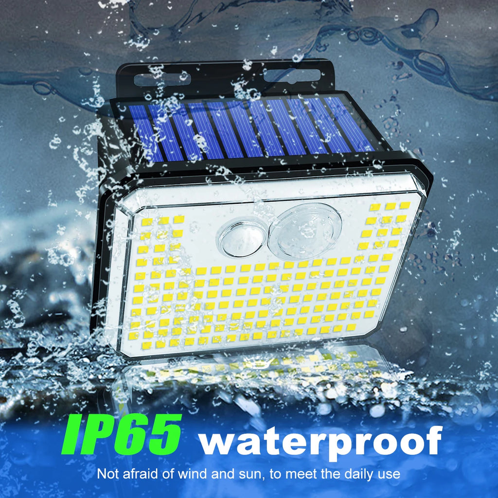Lampada da Giardino Solare IP65 148 LED con Sensore di Movimento – 3 Modalità