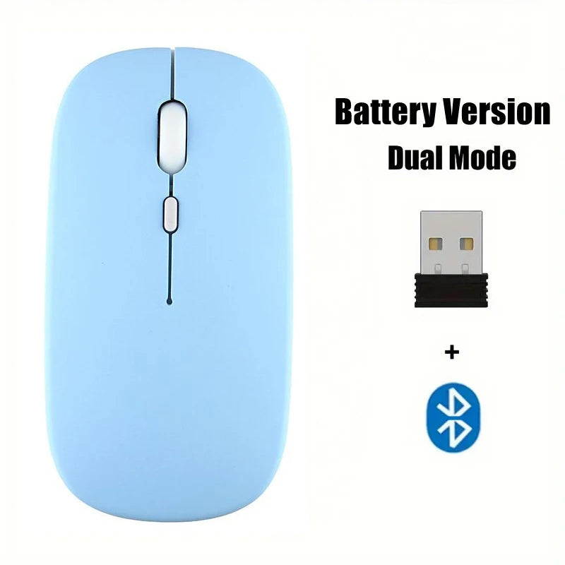 Mouse wireless 2.4 GHz e Bluetooth dual mode, mini ed ergonomico, 1600 DPI