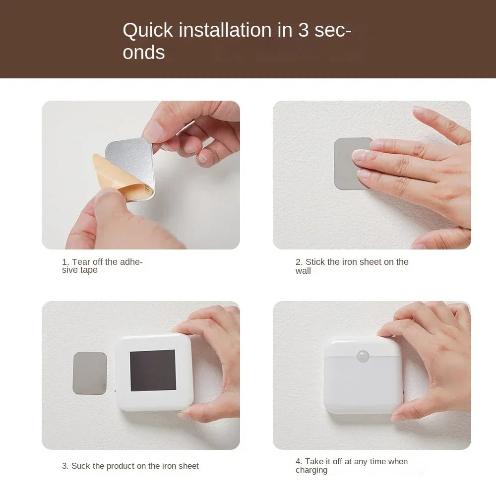 Lampada LED a Sensore di Movimento USB – Luce Notturna Ricaricabile per Casa