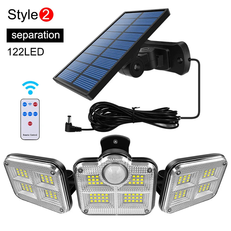 Lampada Solare da 20W IP65 con Testa Regolabile e 3 Modalità