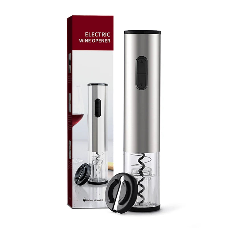 Apri Bottiglie Elettrico in Acciaio Inox con Luce LED e Tagliacapsula