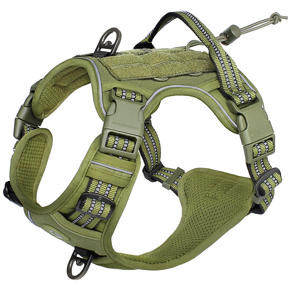 Imbracatura per cane anti tiro, traspirante, MOLLE, riflettente – media/grande