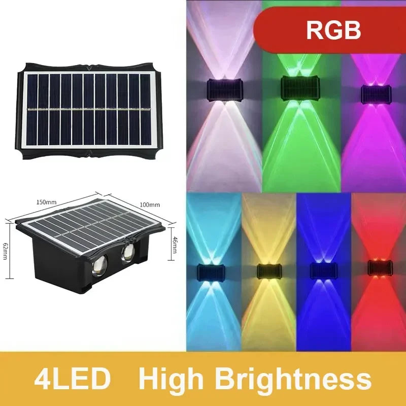 Lampada da Parete Solare LED per Esterni – Illuminazione Waterproof Up & Down