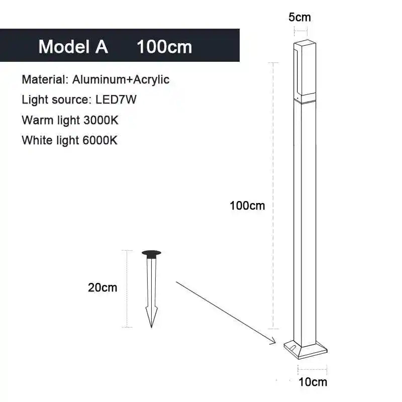 Lampada LED da Giardino Impermeabile 30-80 cm – Design Contemporaneo