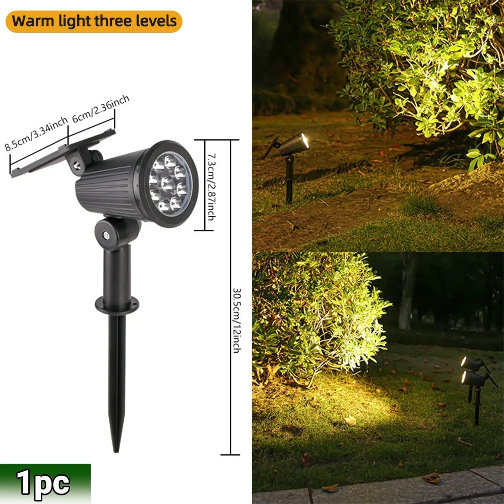 Fari solari LED RGB 9 LED IP65 impermeabili, regolabili per giardino