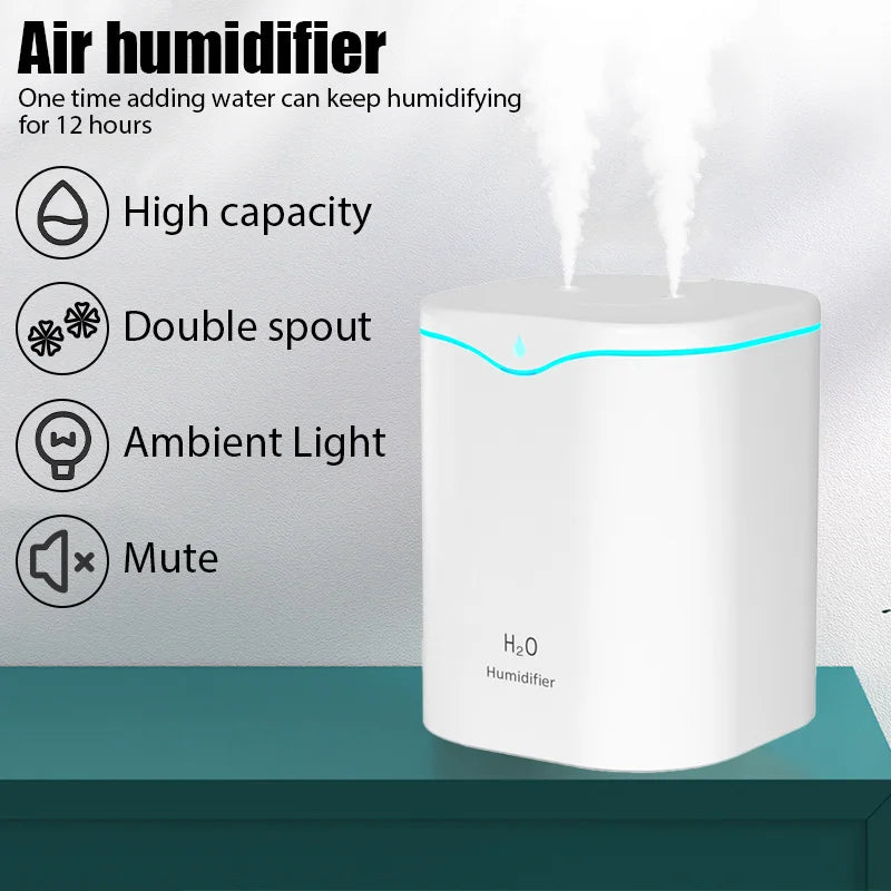 Umidificatore da 2000 ml con doppia nebulizzazione e aromaterapia per casa e…