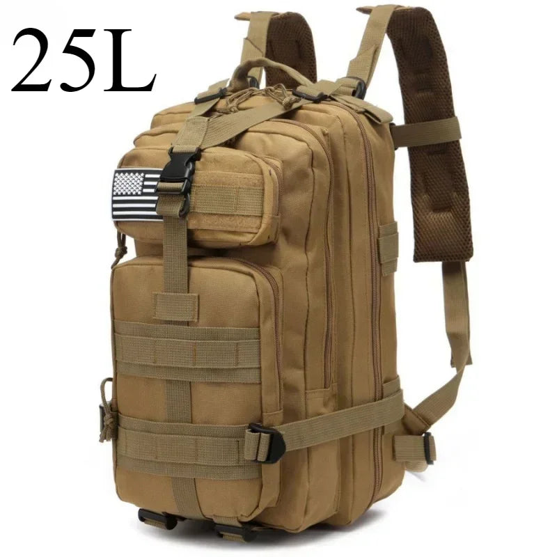 Sac à dos tactique 25/50L avec système Molle pour la randonnée, le camping, la chasse et la pêche