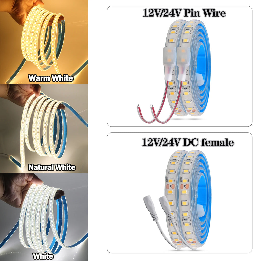 Striscia LED 2835 IP68 Waterproof 12V/24V 120LED/m Flexibile e Tagliabile