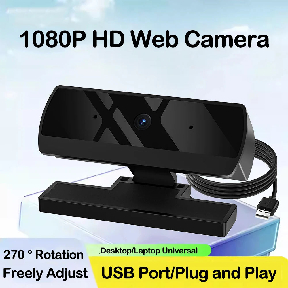 Webcam HD 1080p con Autofocus e Microfono a Riduzione Rumore – Plug & Play USB