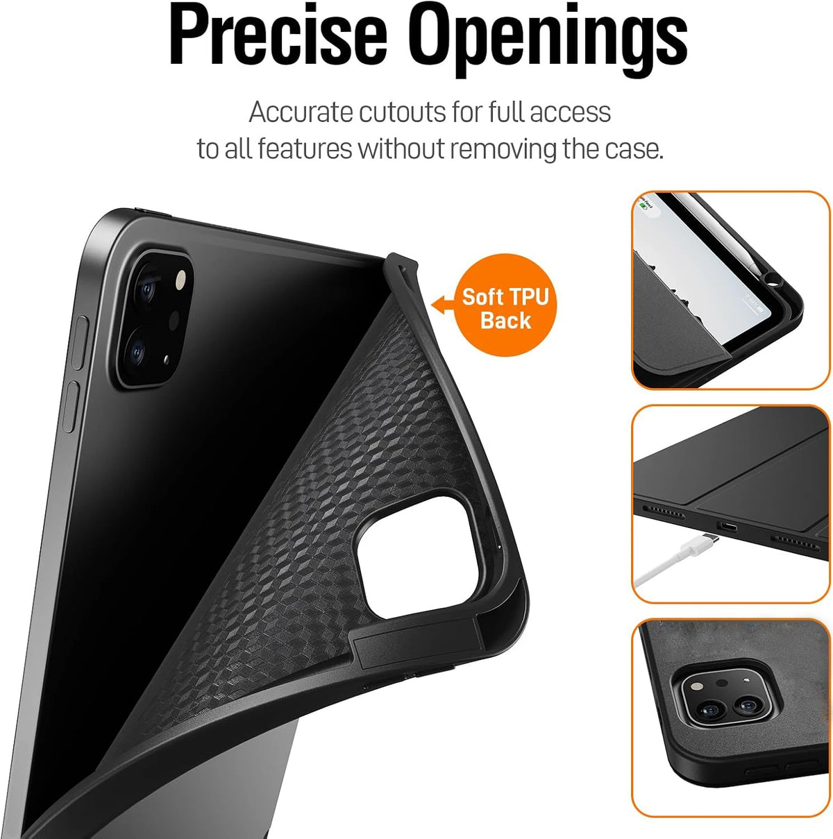 Pencil Case for Apple iPad Air Pro 10.9 11 12.9 13 M2 M3 M4 M5 2024 2025 8th 9th 10th 11th Generation, Magnetic Flip Smart Cover