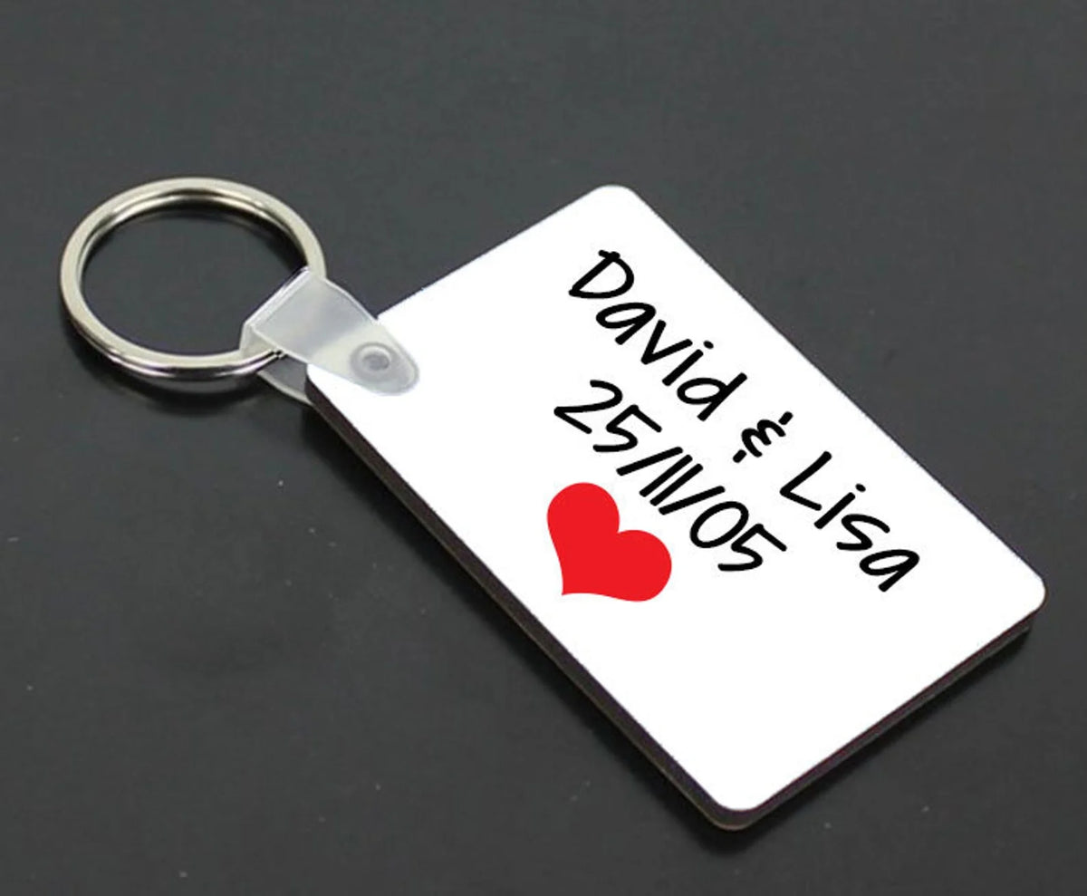 Personalised Valentine's Day Photo Keychain Anniversary Key Ring Double-Sided DIY Picture