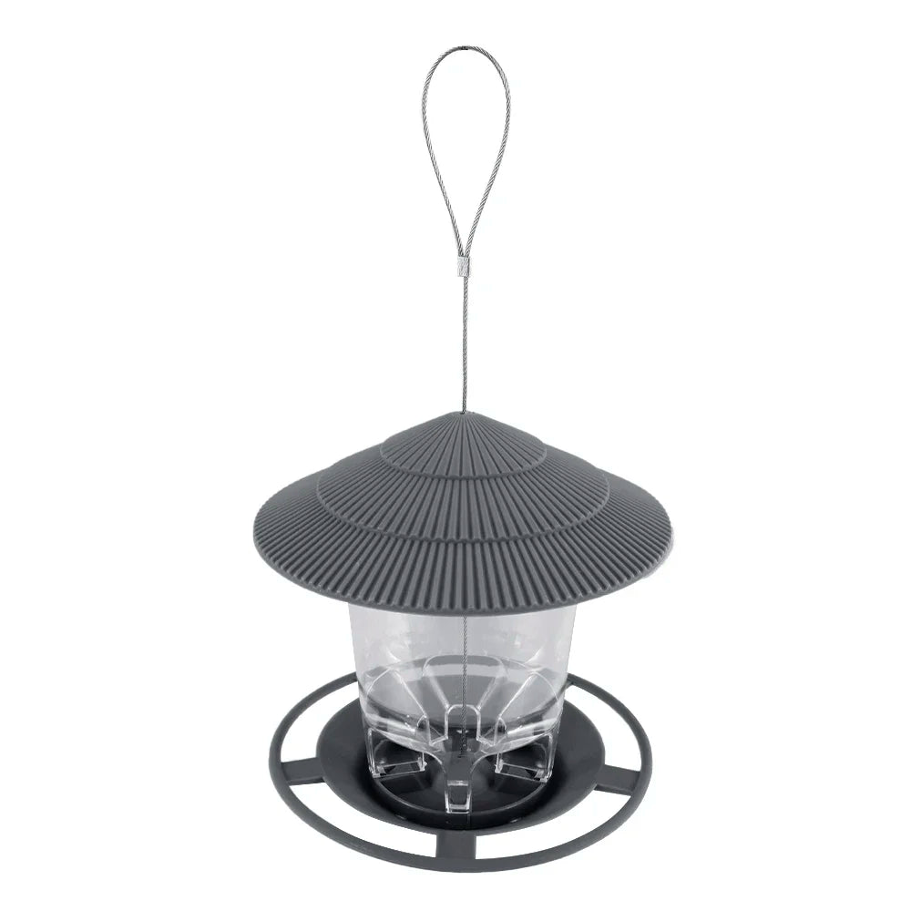 Mangime per uccelli da giardino con sospensione a forma di gazebo