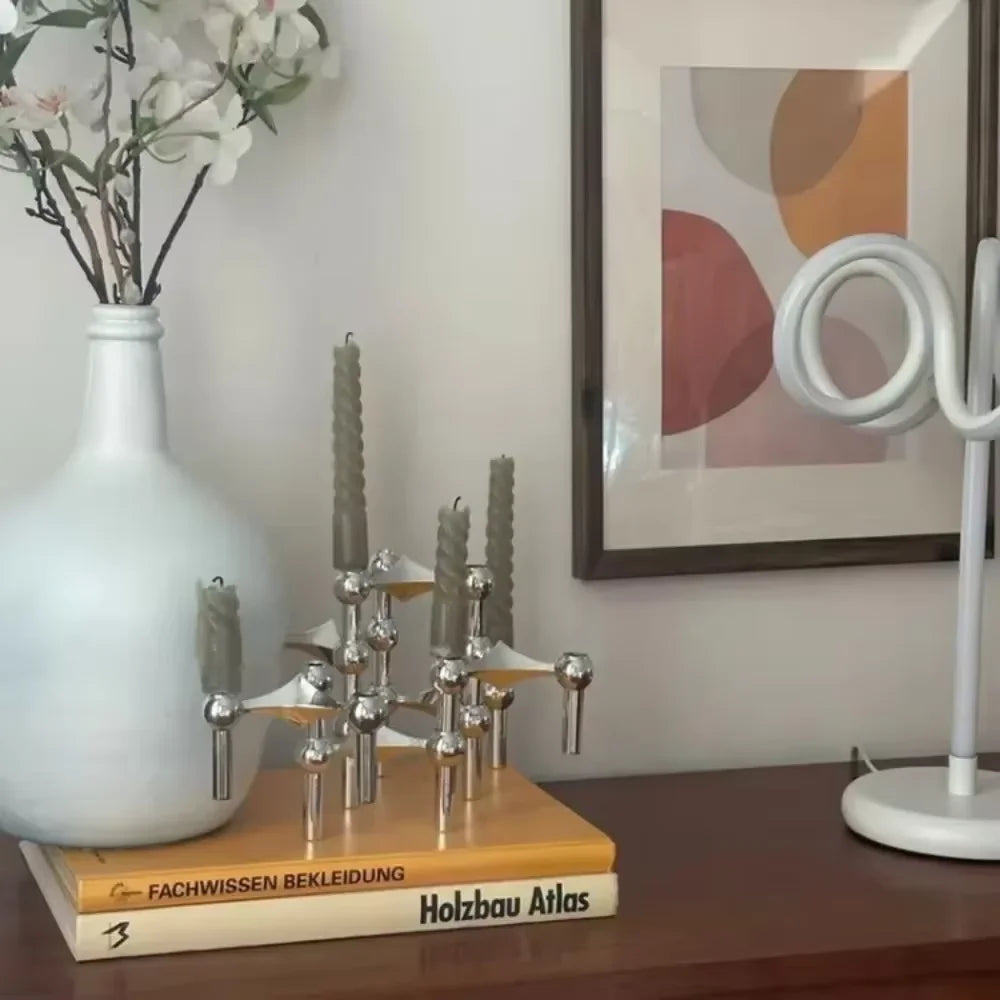 Modular Metal Candle Holder Interconnectable Geometric Candelabra for Stick Skinny Home Dining Table Decor Wedding Centerpiece