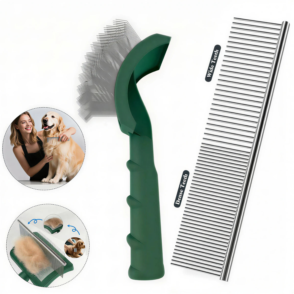 Spazzola per cani con aghi lunghi in acciaio inox – Pettine anti pelo e nodi
