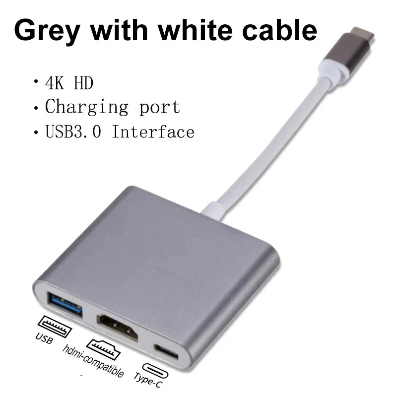 USB C Hub to 4K HDMI-Compatible PD Charging Dock USB 3.0 Type C  for Macbook iPad Huawei Xiaomi Samsung S20 Dex HDTV Projector