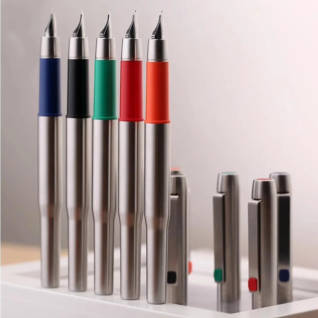 New Moonman B25 Fountain Pen Stainless Steel Imported F Nib Ink Absorber Dual Purpose Design High-end Office Stationery Supplies