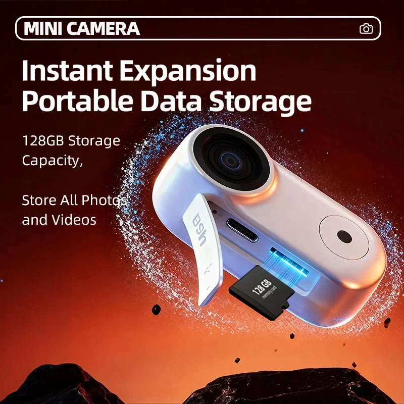 Mini action camera 4K HD portatile, POV, montaggio magnetico per casco e bici