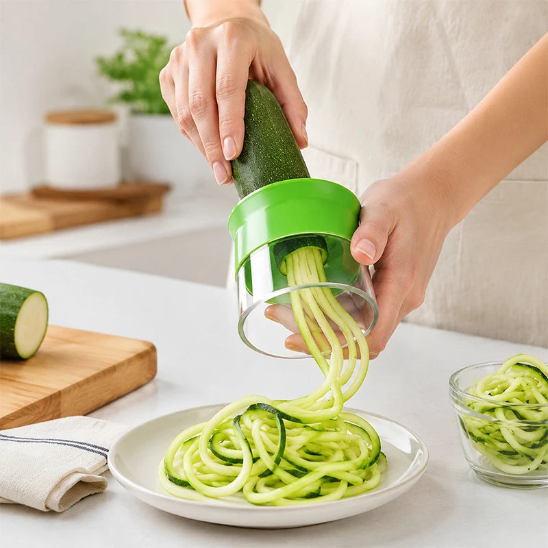 Affettatrice a spirale regolabile 3 in 1 per verdure e frutta – grattugia,…