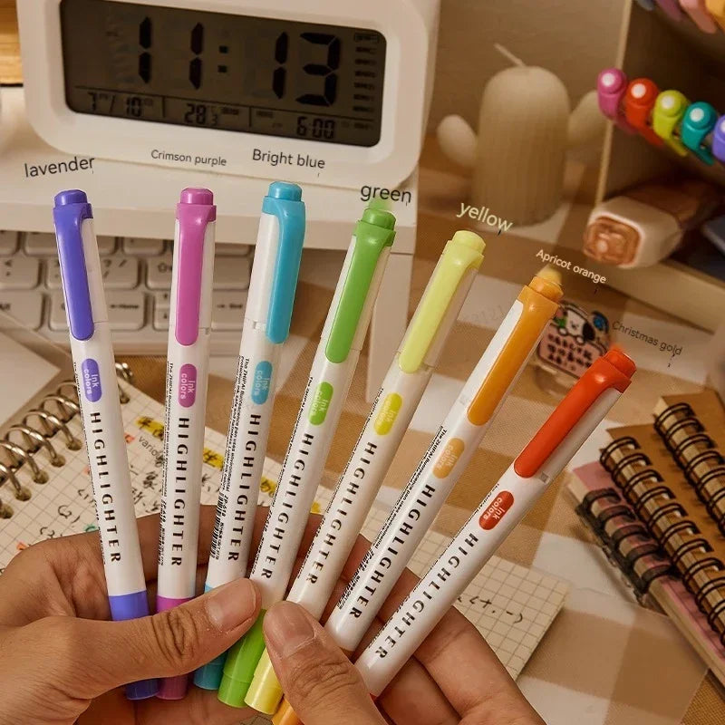 Set di evidenziatori a doppia punta 6 colori – Pastelli giapponesi