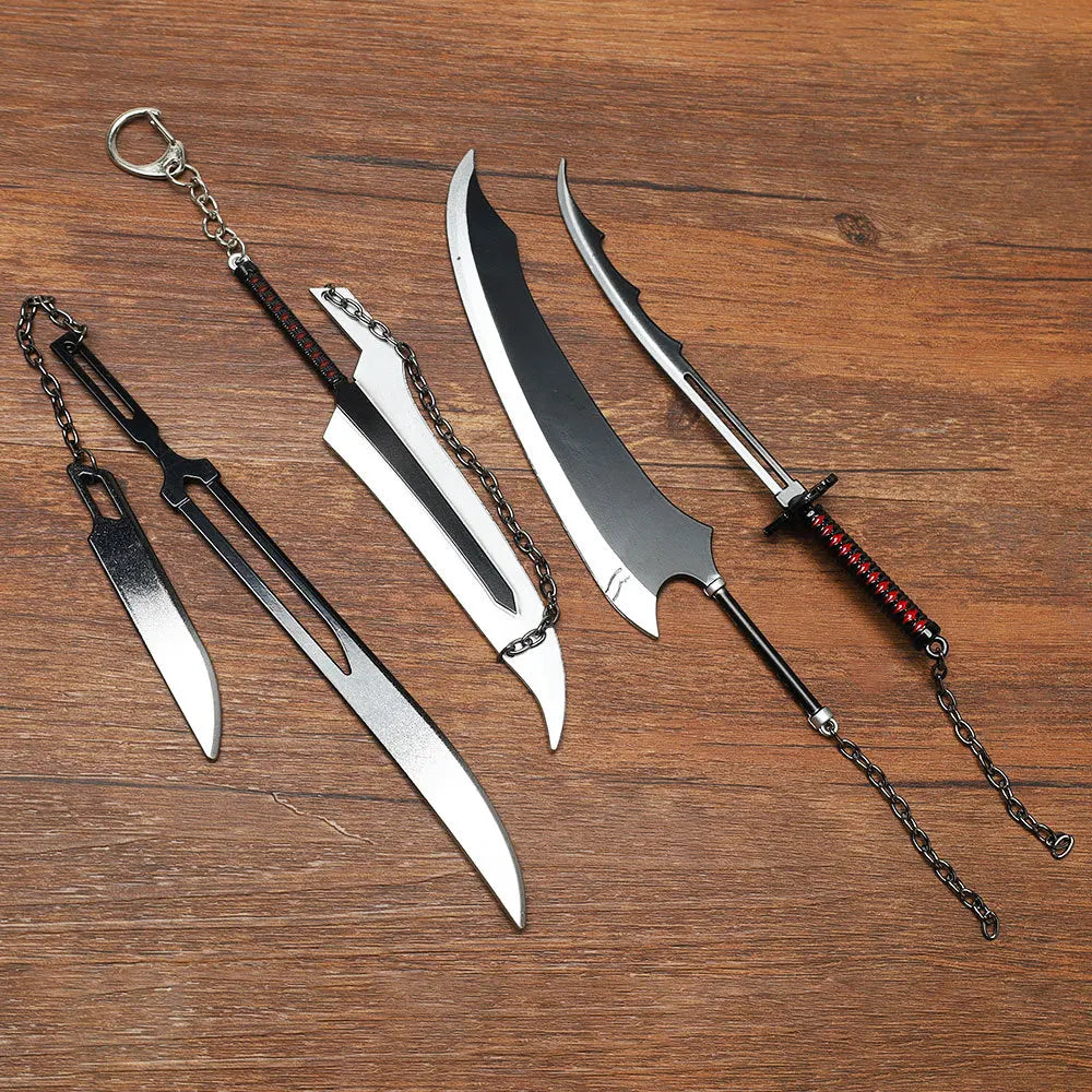 Anime BLEACH: Thousand-Year Blood War Keychains Kurosaki Ichigo Zangetsu Pendant Keyring Key Chain For Men Cool Jewelry Gifts