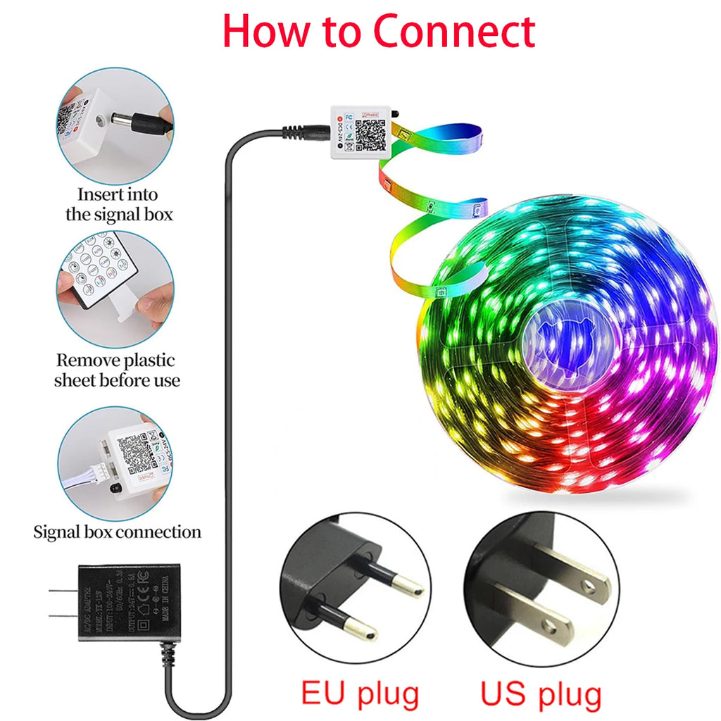 Striscia LED RGB 10-30m con sincronizzazione musica – Controllo app e…