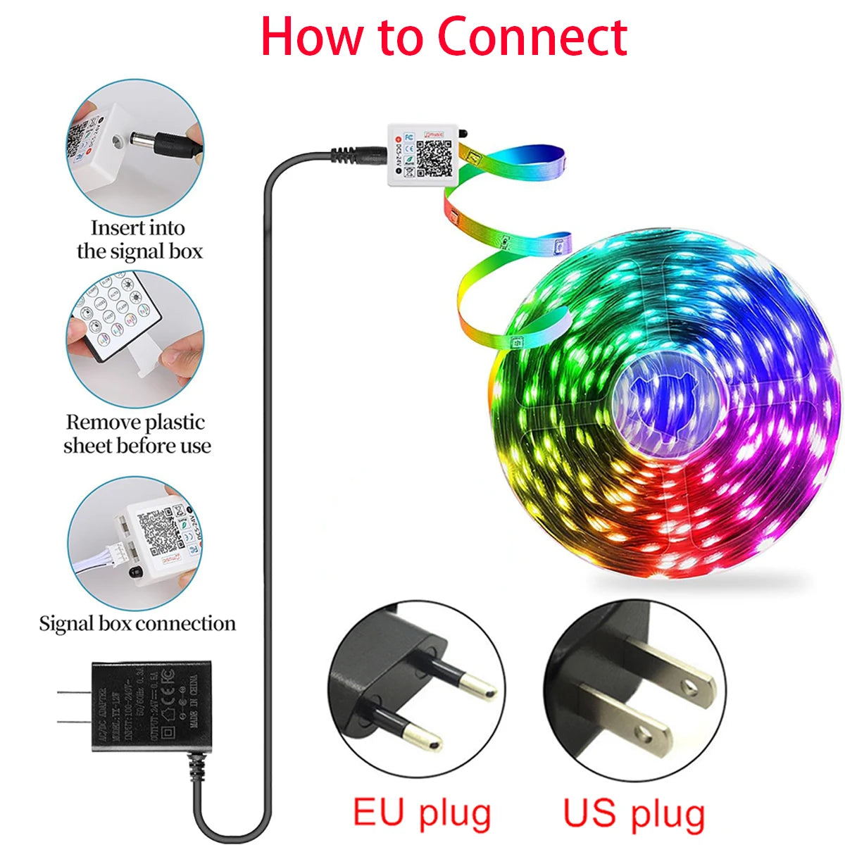 Striscia LED RGB 10-30m con sincronizzazione musica – Controllo app e…