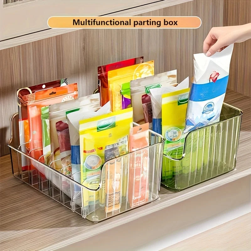 Box trasparente in plastica con divisore regolabile per spezie e snack