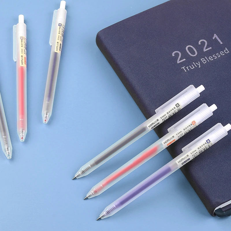 Set di penne gel retrattili 0,5 mm – 6/10 pezzi, inchiostro nero, rosso e blu