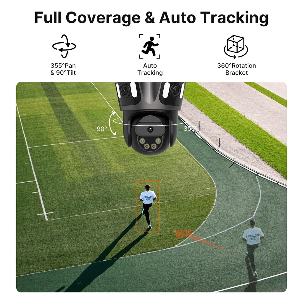 WONSDAR Outdoor Wifi PTZ Camera Three Lens or Dual Lens IP Camera Auto Tracking Color Night Vision Video Surveillance CCTV ICsee