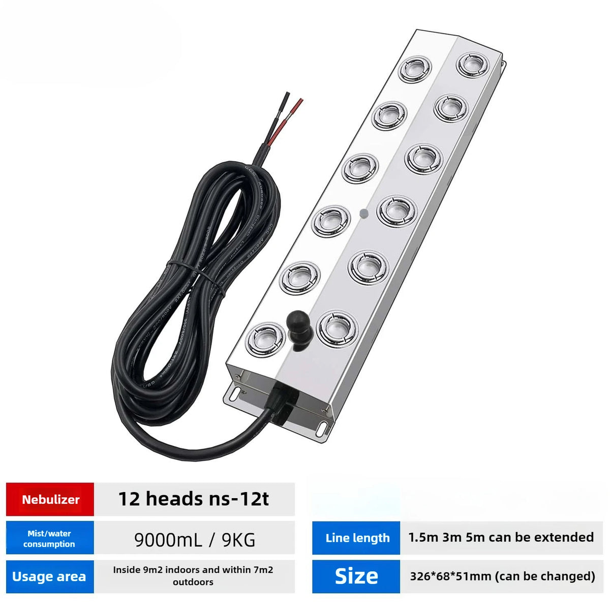 Umidificatore Ultrasonico Industriale 48V con 12 Testine – Nebulizzatore per…