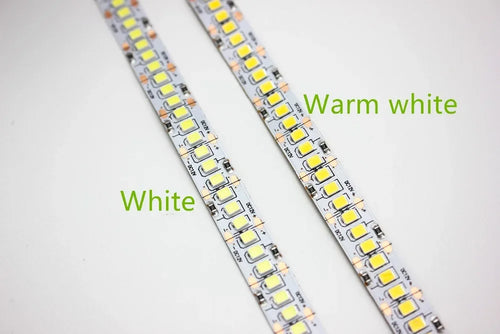 1/2/3/4/5 m per lot, 10 mm PCB, 2835 SMD, 1200 LED strip tape, DC 12 V/24 V, IP20 non‑waterproof, flexible light, 240 LEDs/m, white warm‑white.