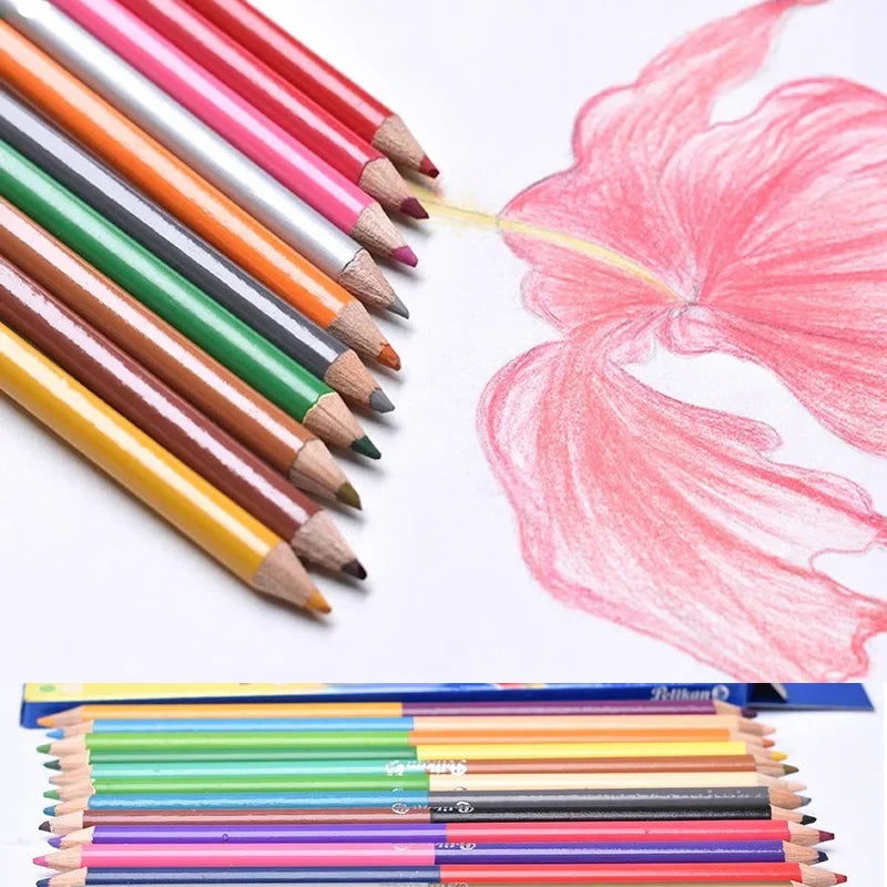 Matite a Doppia Punta 24 Colori per Bambini – Disegno, Schizzo e Arte Pastello
