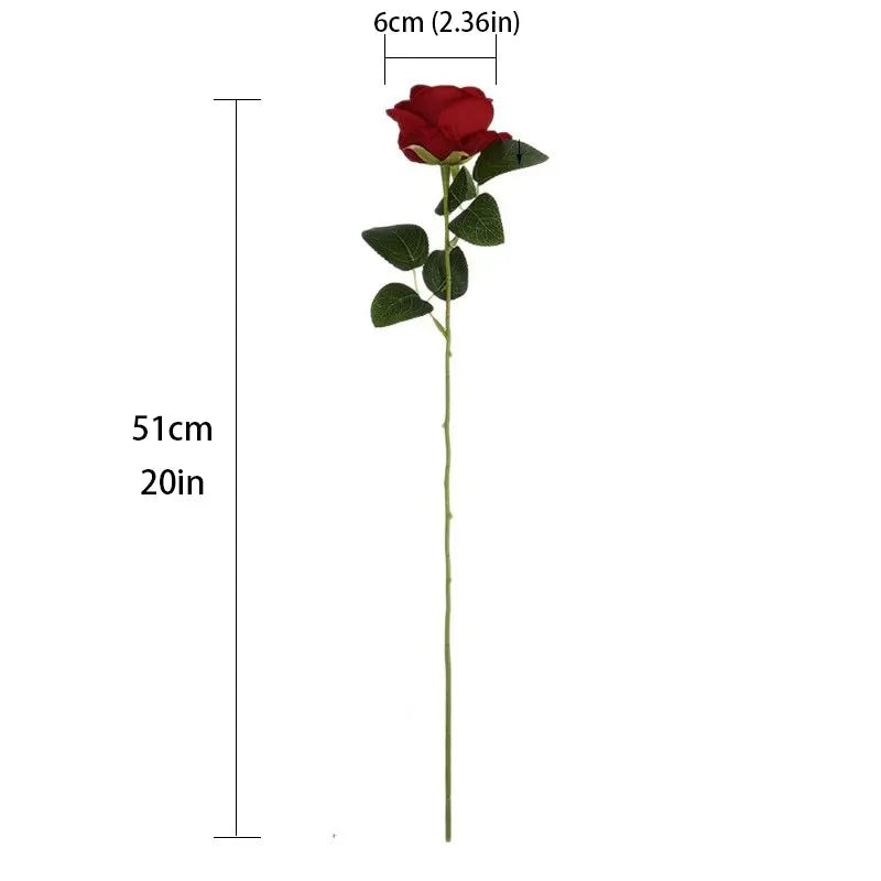 Rosa artificiale in velluto 51 cm – Bouquet da 1,5,10 o 20 pezzi per matrimoni