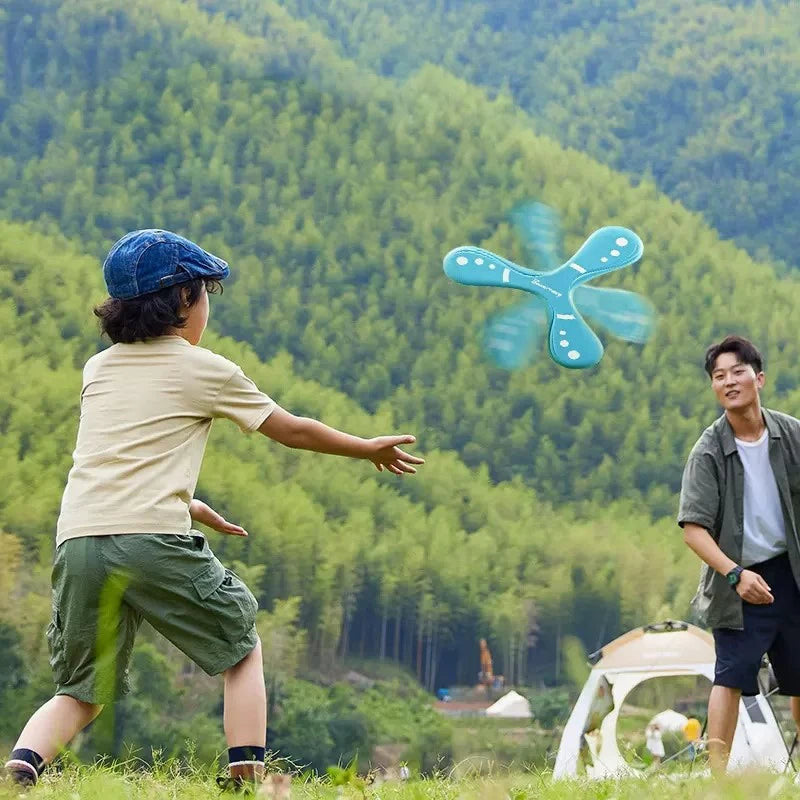 Boomerang morbido a tre foglie oversize – Gioco interattivo per bambini e adulti
