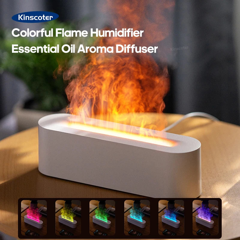 Diffusore Aromaterapico a Flamme Realistiche 150 ml USB – Umidificatore con Luci