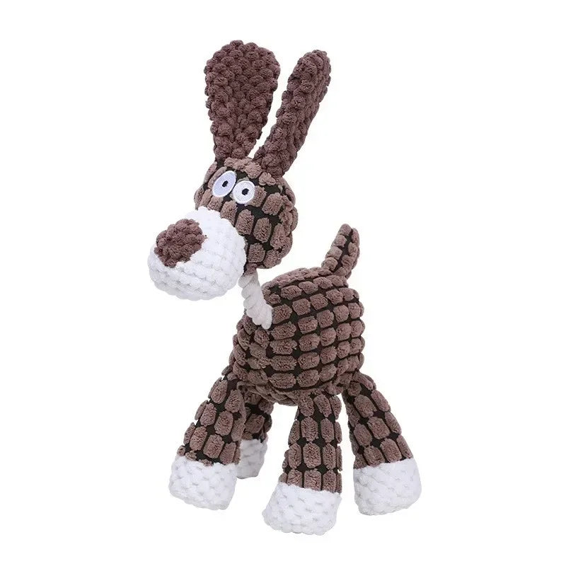 Giocattolo peluche a forma di animale per cani – morso resistente e suono