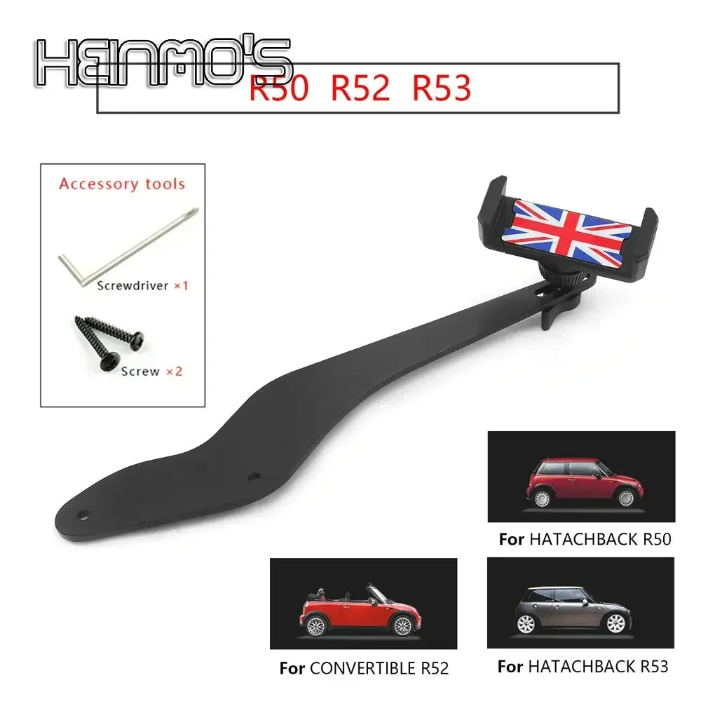 Supporto per telefono GPS per MINI Cooper R55 R56 R57 - Fissaggio interno nero
