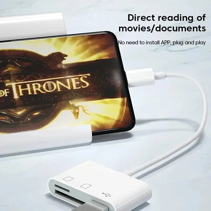 Hub USB‑C 3 in 1 con lettore TF/SD e porte USB‑A