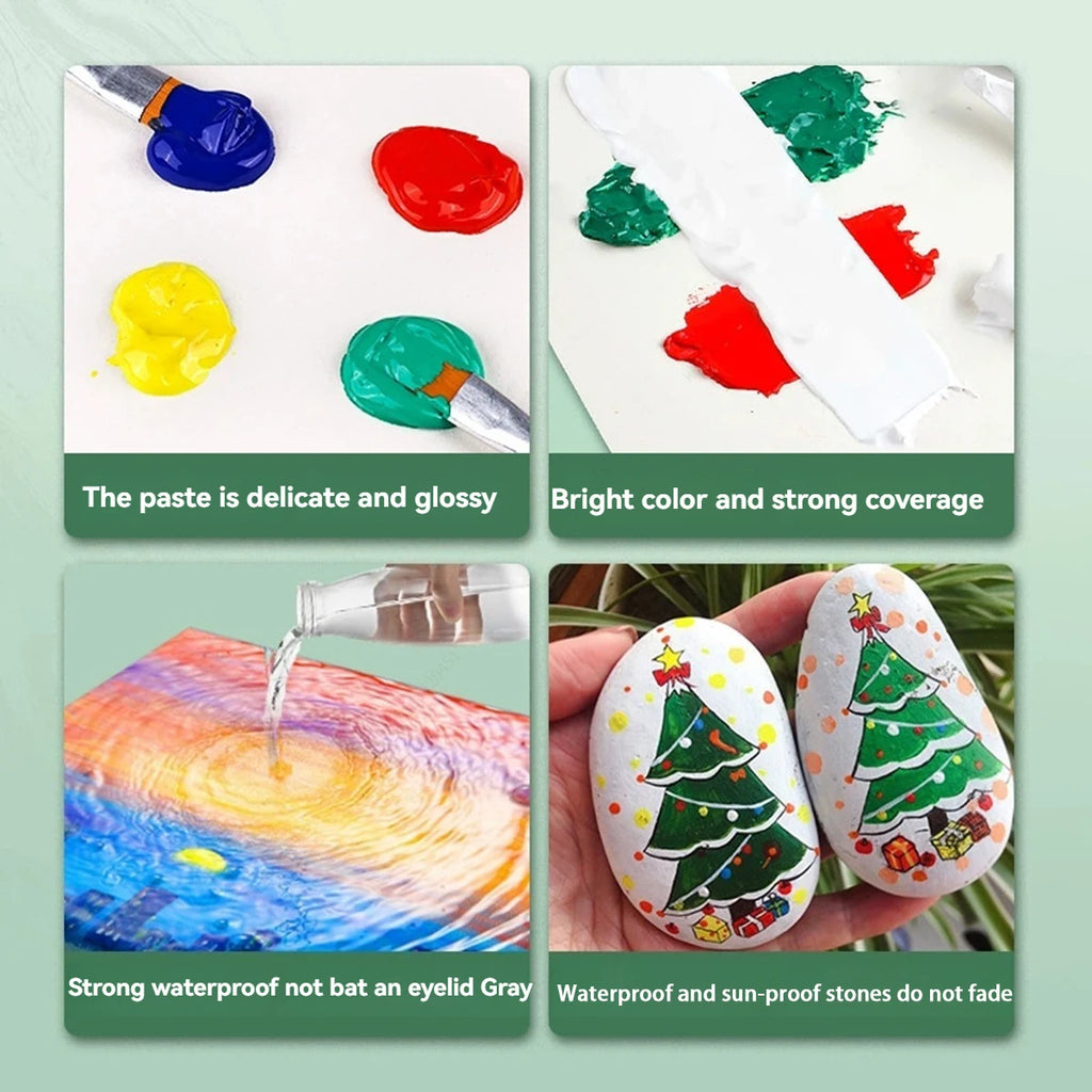Acrylic Paint Set of 5ml Bottles,Non Toxic Acrylic Paint No Fading ,for beginner Kids Adults Artists Painting