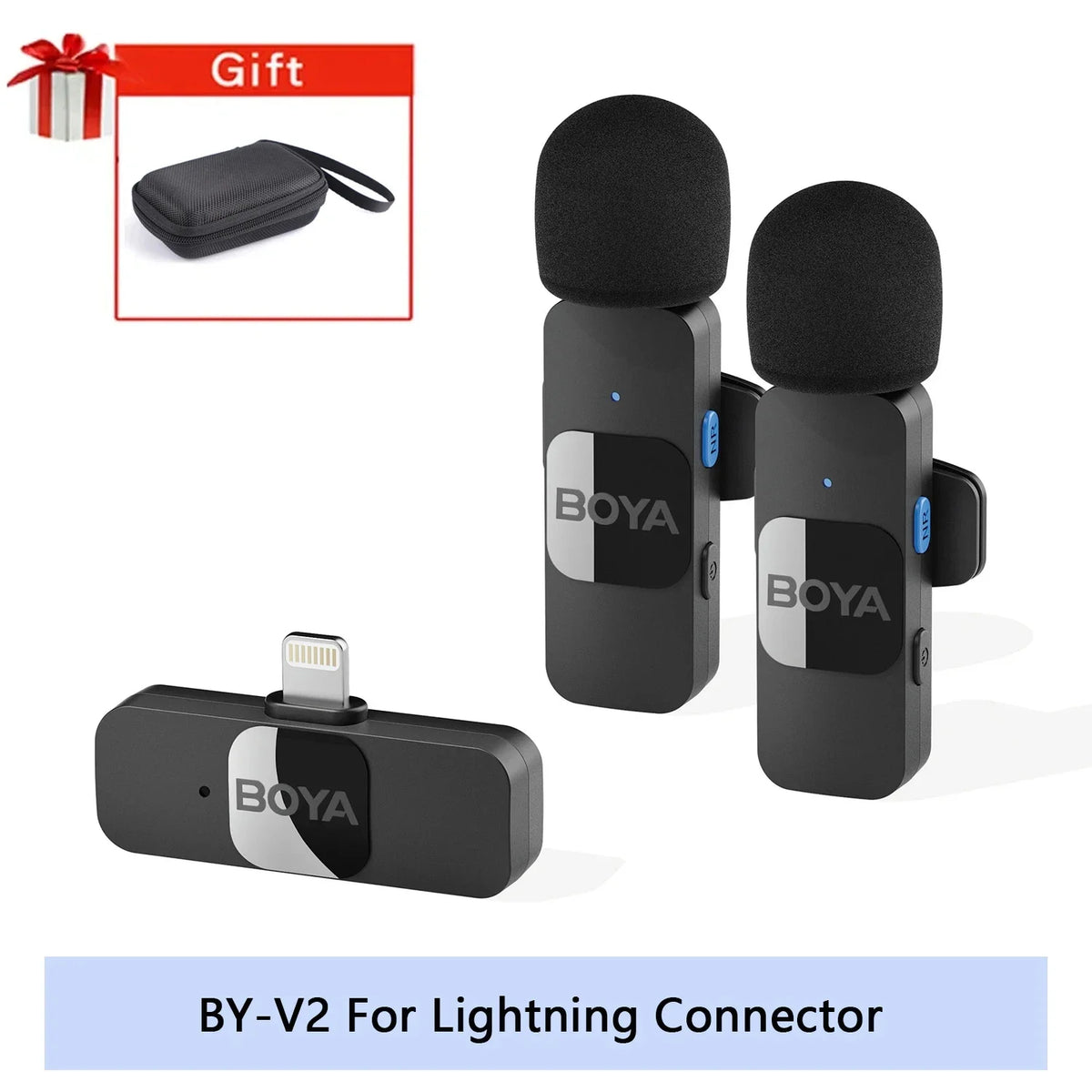 Microfono Lavalier Wireless 2.4GHz per iPhone e Android – Vlog e Streaming