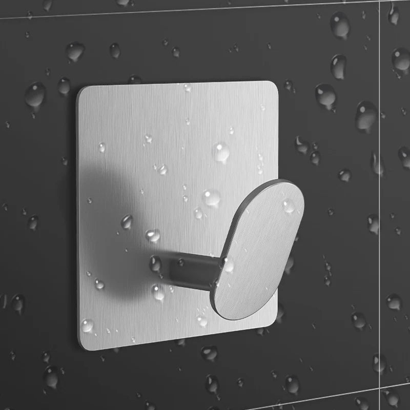 Ganci da bagno in acciaio inox 4 pezzi, supporti adesivi neri