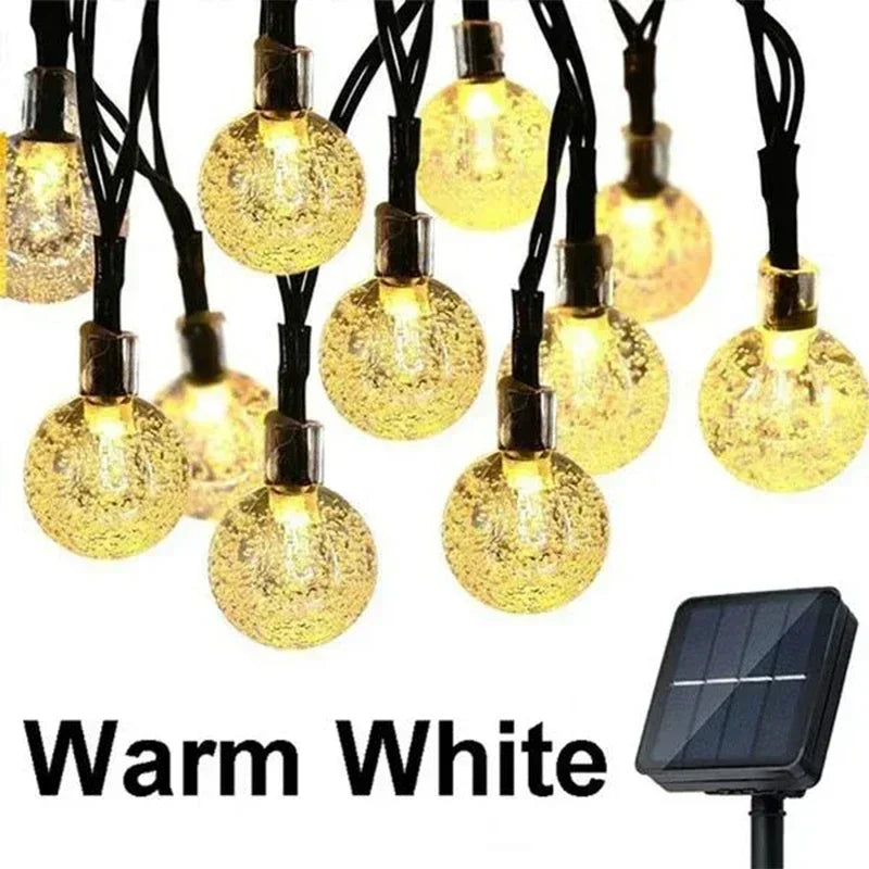 Luci a LED solari per esterno, catena decorativa 8 modalità, impermeabili IP65