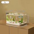 Aquarium transparent créatif de bureau pour décoration de maison ou de bureau, rectangulaire (cuve nue, sans décor ni pierres)