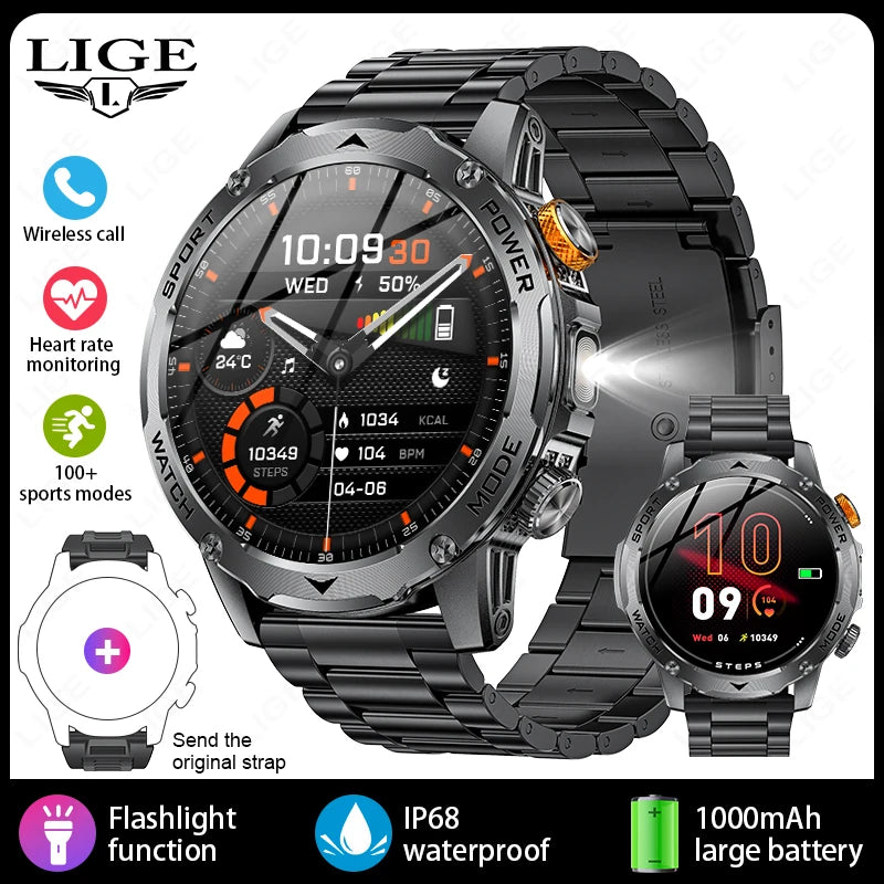 Smartwatch sportivo con batteria da 1000 mAh, impermeabile IP68, Bluetooth 5.2…